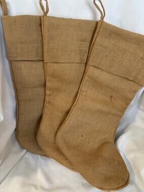 World Market Christmas Stockings (3) Minimalistic Style Jute